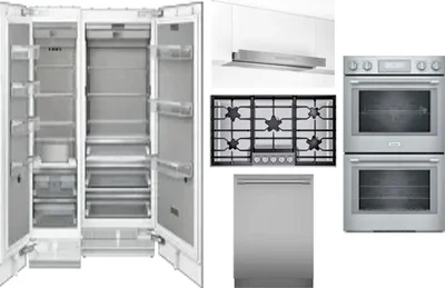 6 Piece Package Includes Refrigerator, Freezer, Cooktop, Wall Oven, Hood And Dishwasher
