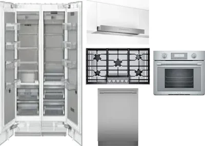 6 Piece Package Includes Refrigerator, Freezer, Cooktop, Wall Oven, Hood And Dishwasher