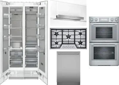 6 Piece Package Includes Refrigerator, Freezer, Cooktop, Wall Oven, Hood And Dishwasher