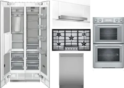 6 Piece Package Includes Refrigerator, Freezer, Cooktop, Wall Oven, Hood And Dishwasher