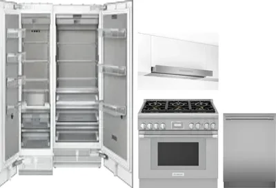 5 Piece Package Includes Refrigerator, Freezer, Range, Hood And Dishwasher