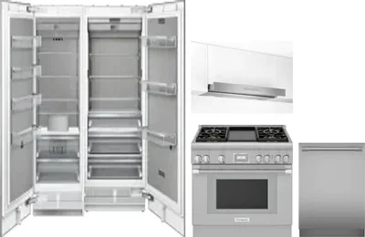 5 Piece Package Includes Refrigerator, Freezer, Range, Hood And Dishwasher