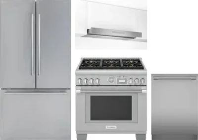 4 Piece Package Includes Refrigerator, Range, Hood And Dishwasher