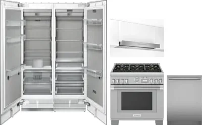 5 Piece Package Includes Refrigerator, Freezer, Range, Hood And Dishwasher