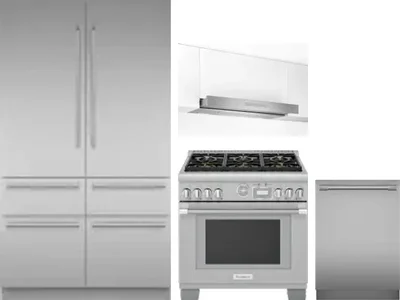 4 Piece Package Includes Refrigerator, Range, Hood And Dishwasher