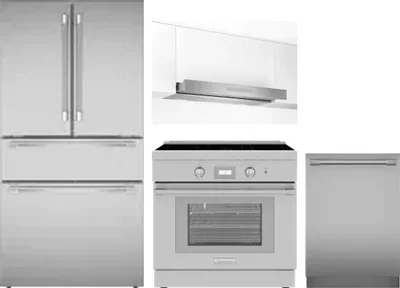 4 Piece Package Includes Refrigerator, Range, Hood And Dishwasher