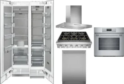 6 Piece Package Includes Refrigerator, Freezer, Cooktop, Wall Oven, Hood And Dishwasher