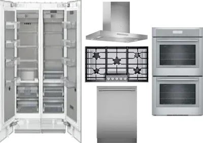 6 Piece Package Includes Refrigerator, Freezer, Cooktop, Wall Oven, Hood And Dishwasher