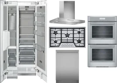 6 Piece Package Includes Refrigerator, Freezer, Cooktop, Wall Oven, Hood And Dishwasher