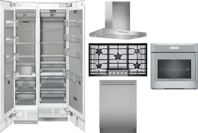 6 Piece Package Includes Refrigerator, Freezer, Cooktop, Wall Oven, Hood And Dishwasher