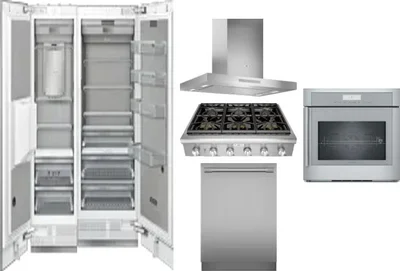 6 Piece Package Includes Refrigerator, Freezer, Cooktop, Wall Oven, Hood And Dishwasher