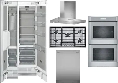 6 Piece Package Includes Refrigerator, Freezer, Cooktop, Wall Oven, Hood And Dishwasher