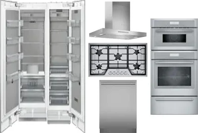 6 Piece Package Includes Refrigerator, Freezer, Cooktop, Wall Oven, Hood And Dishwasher