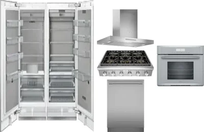 6 Piece Package Includes Refrigerator, Freezer, Cooktop, Wall Oven, Hood And Dishwasher