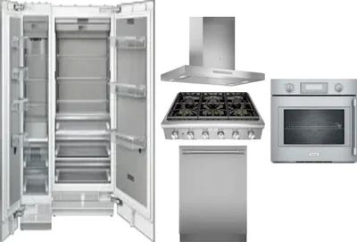 6 Piece Package Includes Refrigerator, Freezer, Cooktop, Wall Oven, Hood And Dishwasher