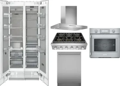 6 Piece Package Includes Refrigerator, Freezer, Cooktop, Wall Oven, Hood And Dishwasher