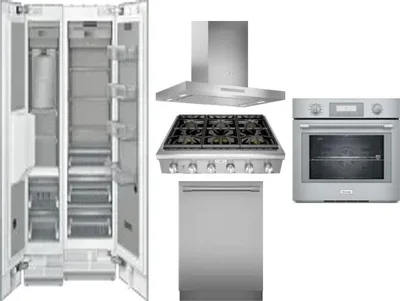 6 Piece Package Includes Refrigerator, Freezer, Cooktop, Wall Oven, Hood And Dishwasher