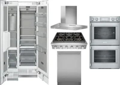 6 Piece Package Includes Refrigerator, Freezer, Cooktop, Wall Oven, Hood And Dishwasher