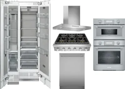 6 Piece Package Includes Refrigerator, Freezer, Cooktop, Wall Oven, Hood And Dishwasher