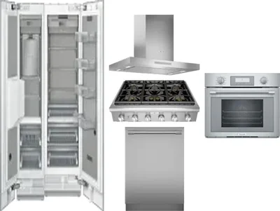 6 Piece Package Includes Refrigerator, Freezer, Cooktop, Wall Oven, Hood And Dishwasher