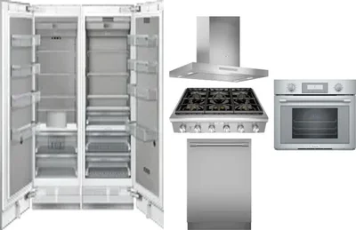 6 Piece Package Includes Refrigerator, Freezer, Cooktop, Wall Oven, Hood And Dishwasher