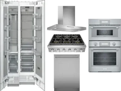 6 Piece Package Includes Refrigerator, Freezer, Cooktop, Wall Oven, Hood And Dishwasher