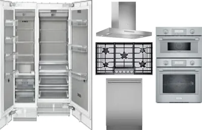 6 Piece Package Includes Refrigerator, Freezer, Cooktop, Wall Oven, Hood And Dishwasher