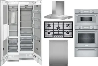 6 Piece Package Includes Refrigerator, Freezer, Cooktop, Wall Oven, Hood And Dishwasher