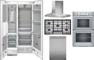 6 Piece Package Includes Refrigerator, Freezer, Cooktop, Wall Oven, Hood And Dishwasher