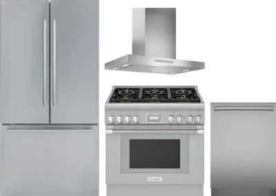 4 Piece Package Includes Refrigerator, Range, Hood And Dishwasher