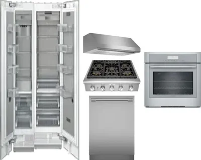 6 Piece Package Includes Refrigerator, Freezer, Cooktop, Wall Oven, Hood And Dishwasher