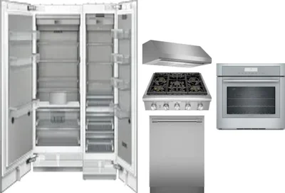 6 Piece Package Includes Refrigerator, Freezer, Cooktop, Wall Oven, Hood And Dishwasher