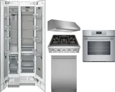 6 Piece Package Includes Refrigerator, Freezer, Cooktop, Wall Oven, Hood And Dishwasher