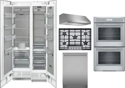 6 Piece Package Includes Refrigerator, Freezer, Cooktop, Wall Oven, Hood And Dishwasher
