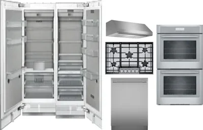 6 Piece Package Includes Refrigerator, Freezer, Cooktop, Wall Oven, Hood And Dishwasher