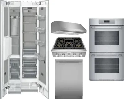 6 Piece Package Includes Refrigerator, Freezer, Cooktop, Wall Oven, Hood And Dishwasher