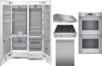 6 Piece Package Includes Refrigerator, Freezer, Cooktop, Wall Oven, Hood And Dishwasher
