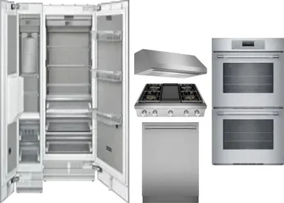 6 Piece Package Includes Refrigerator, Freezer, Cooktop, Wall Oven, Hood And Dishwasher