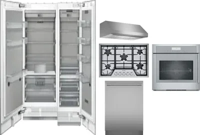 6 Piece Package Includes Refrigerator, Freezer, Cooktop, Wall Oven, Hood And Dishwasher