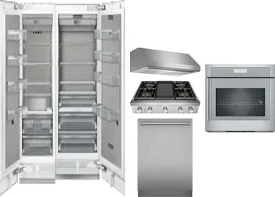 6 Piece Package Includes Refrigerator, Freezer, Cooktop, Wall Oven, Hood And Dishwasher