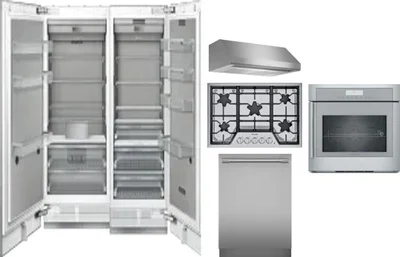6 Piece Package Includes Refrigerator, Freezer, Cooktop, Wall Oven, Hood And Dishwasher