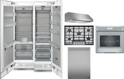 6 Piece Package Includes Refrigerator, Freezer, Cooktop, Wall Oven, Hood And Dishwasher