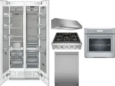6 Piece Package Includes Refrigerator, Freezer, Cooktop, Wall Oven, Hood And Dishwasher