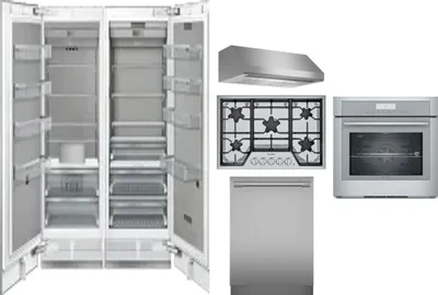 6 Piece Package Includes Refrigerator, Freezer, Cooktop, Wall Oven, Hood And Dishwasher