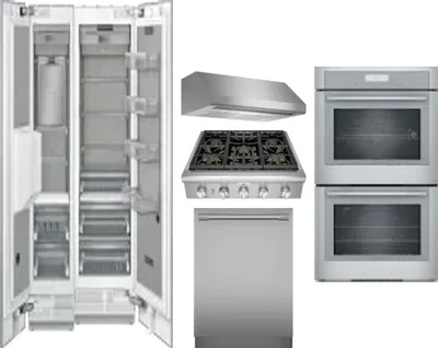 6 Piece Package Includes Refrigerator, Freezer, Cooktop, Wall Oven, Hood And Dishwasher