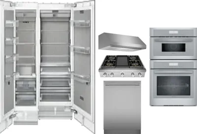 6 Piece Package Includes Refrigerator, Freezer, Cooktop, Wall Oven, Hood And Dishwasher