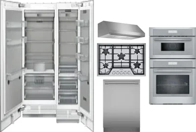 6 Piece Package Includes Refrigerator, Freezer, Cooktop, Wall Oven, Hood And Dishwasher