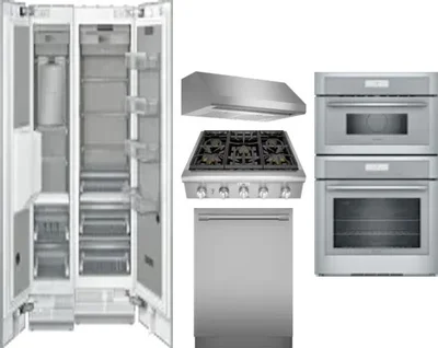 6 Piece Package Includes Refrigerator, Freezer, Cooktop, Wall Oven, Hood And Dishwasher