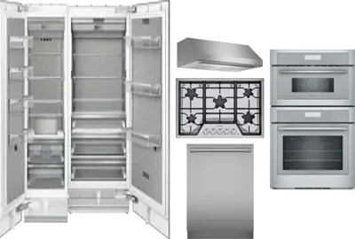 6 Piece Package Includes Refrigerator, Freezer, Cooktop, Wall Oven, Hood And Dishwasher