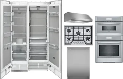 6 Piece Package Includes Refrigerator, Freezer, Cooktop, Wall Oven, Hood And Dishwasher